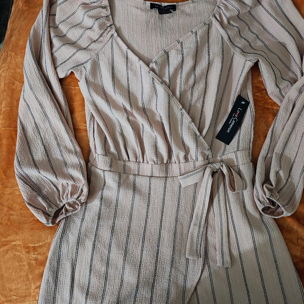 Love Cameron Los Angeles Pink Striped Romper